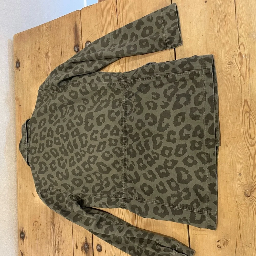 Ellison Olive Leopard Print Military Jacket - Picture 5 of 6